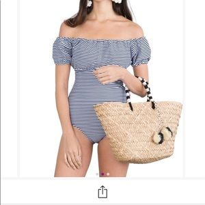 NWT- Marina West Navy strip one piece